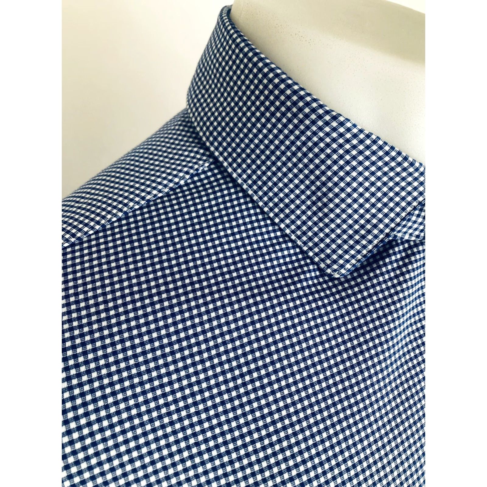 Mizzen+Main MIZZEN+MAIN Shirt Men M Blue Plaid Button-Up Long Sleeve Trim Fit Medium Modern Size US M / EU 48-50 / 2 - 3 Thumbnail