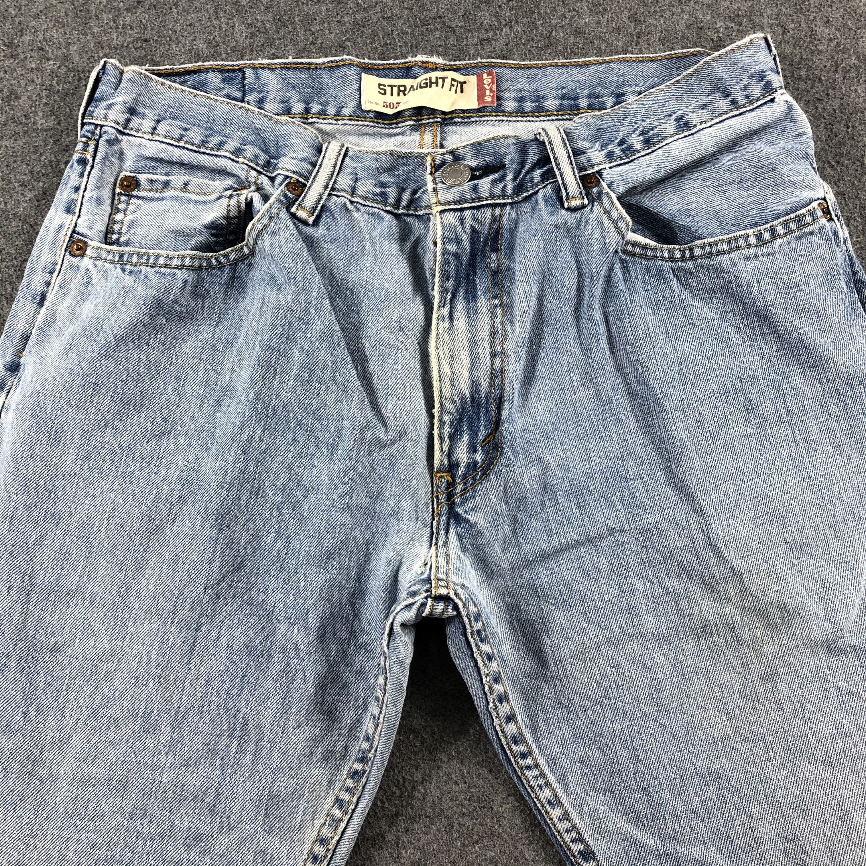 Levi's Vintage Blue Wash Levis 505 Jeans-J2457 Size US 33 - 3 Thumbnail