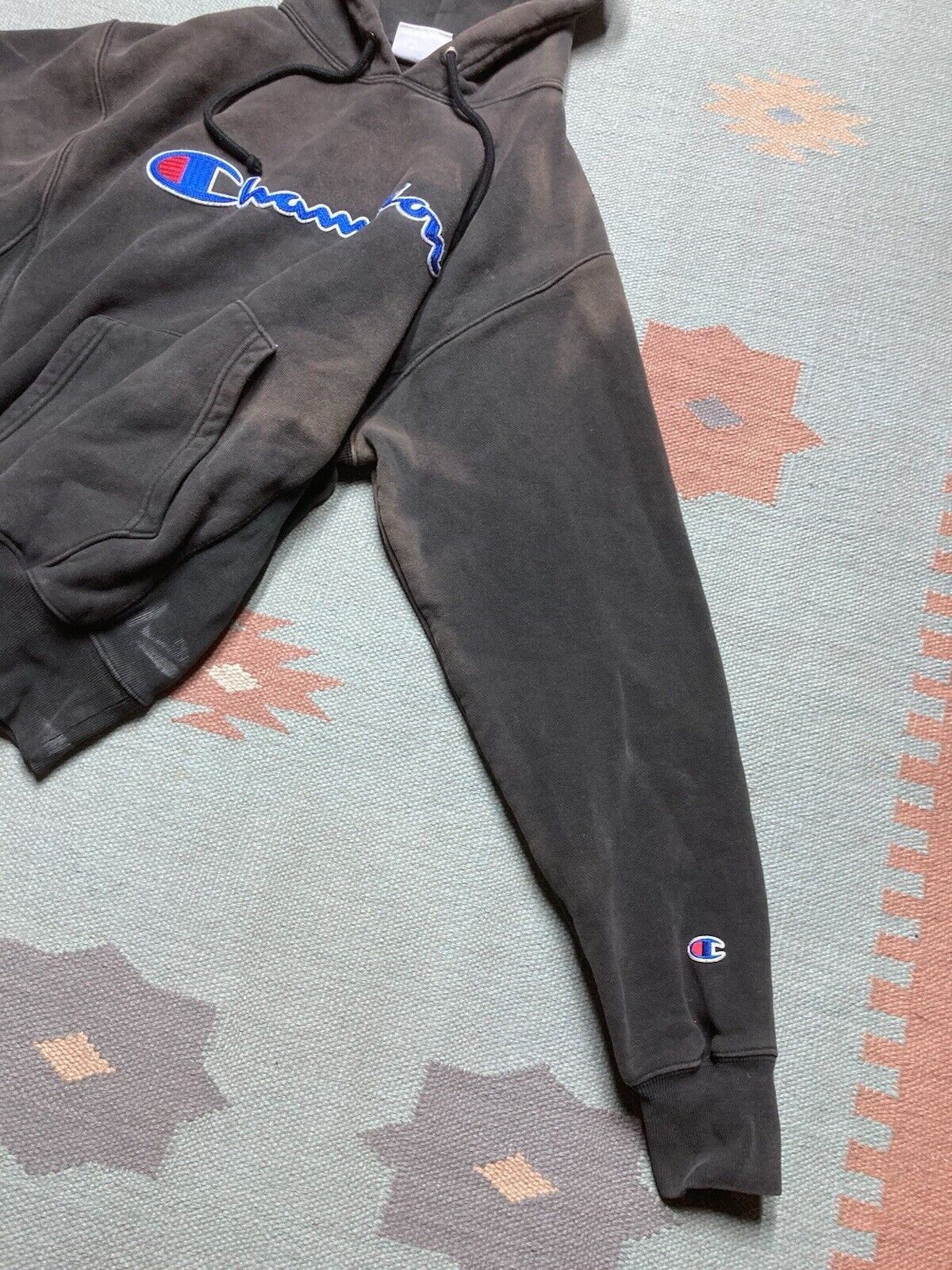Champion × Vintage Champion reverse weave hoodie pullover fade black spellout M Size US M / EU 48-50 / 2 - 6 Thumbnail