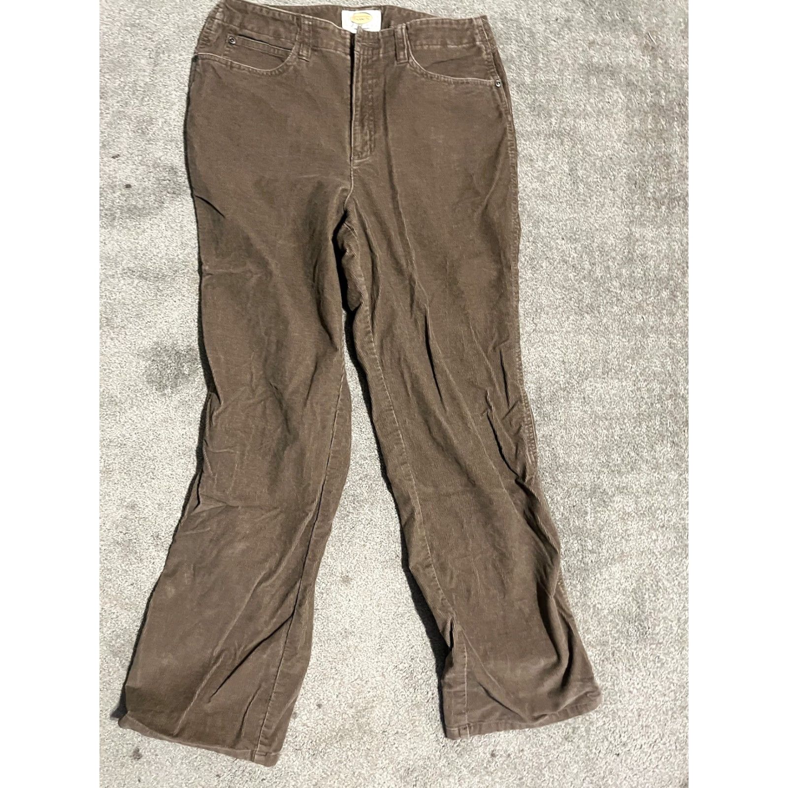 Talbots Talbots Pants Womens 8P Brown Corduroy Straight Pockets Cotton Blend Modern, 90s City Preppy Womens Size 30" / US 8 / IT 44 - 2 Thumbnail