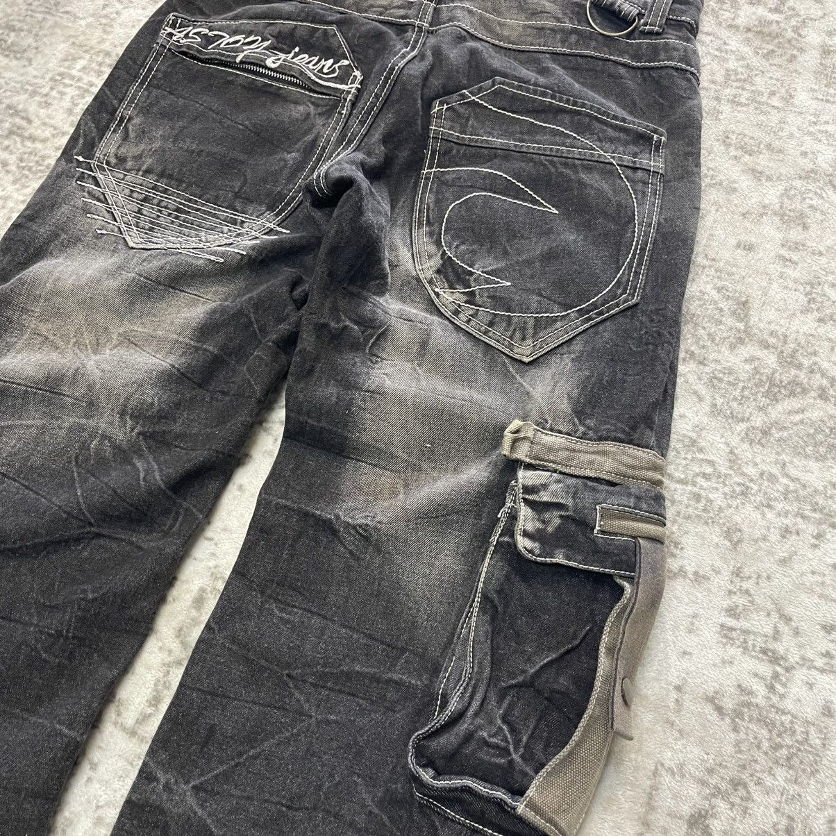 GOSTAR DE FUGA Aston Japan Panel Spiral Cut Fade Wash Cargo Denim Jeans Size US 30 / EU 46 - 11 Thumbnail