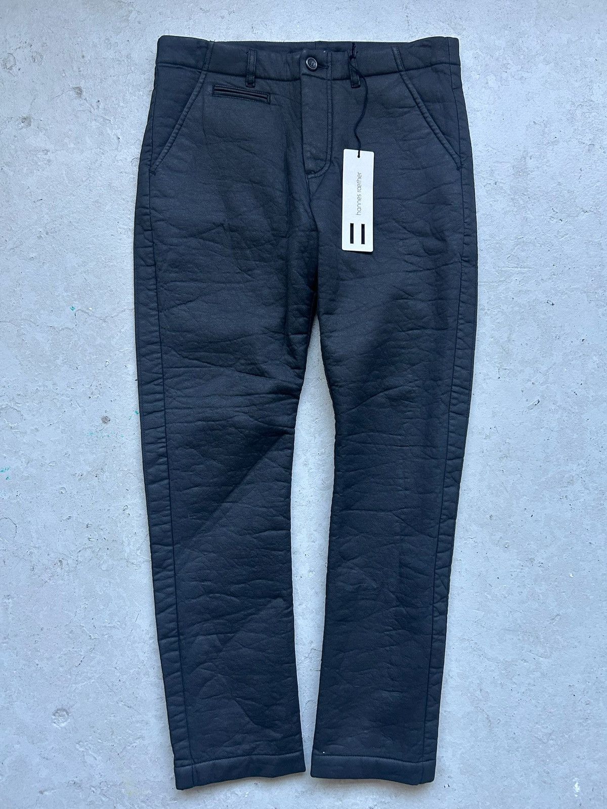 hannes roether Hannes Roather Cotton Poly Blend Black Trousers Size US 33 - 1 Thumbnail