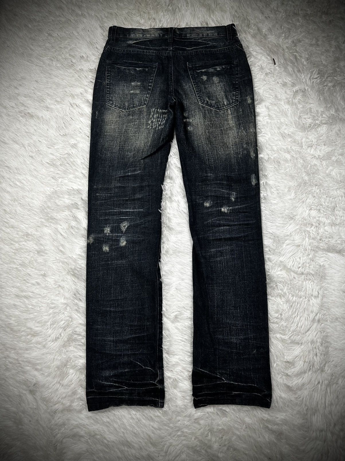 Japanese Brand 💥rare💥 semantic design punk ripped denim jeans Size US 32 / EU 48 - 6 Thumbnail