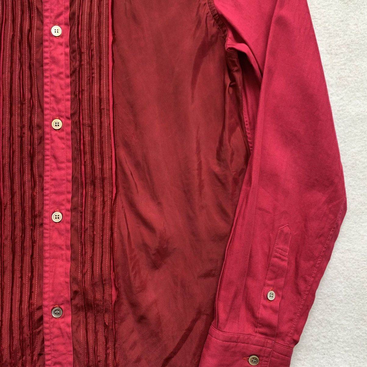 Masaki Matsushima 1990s Masaki Matsushima Front Satin Herringbone Button Shirt Size US M / EU 48-50 / 2 - 4 Thumbnail