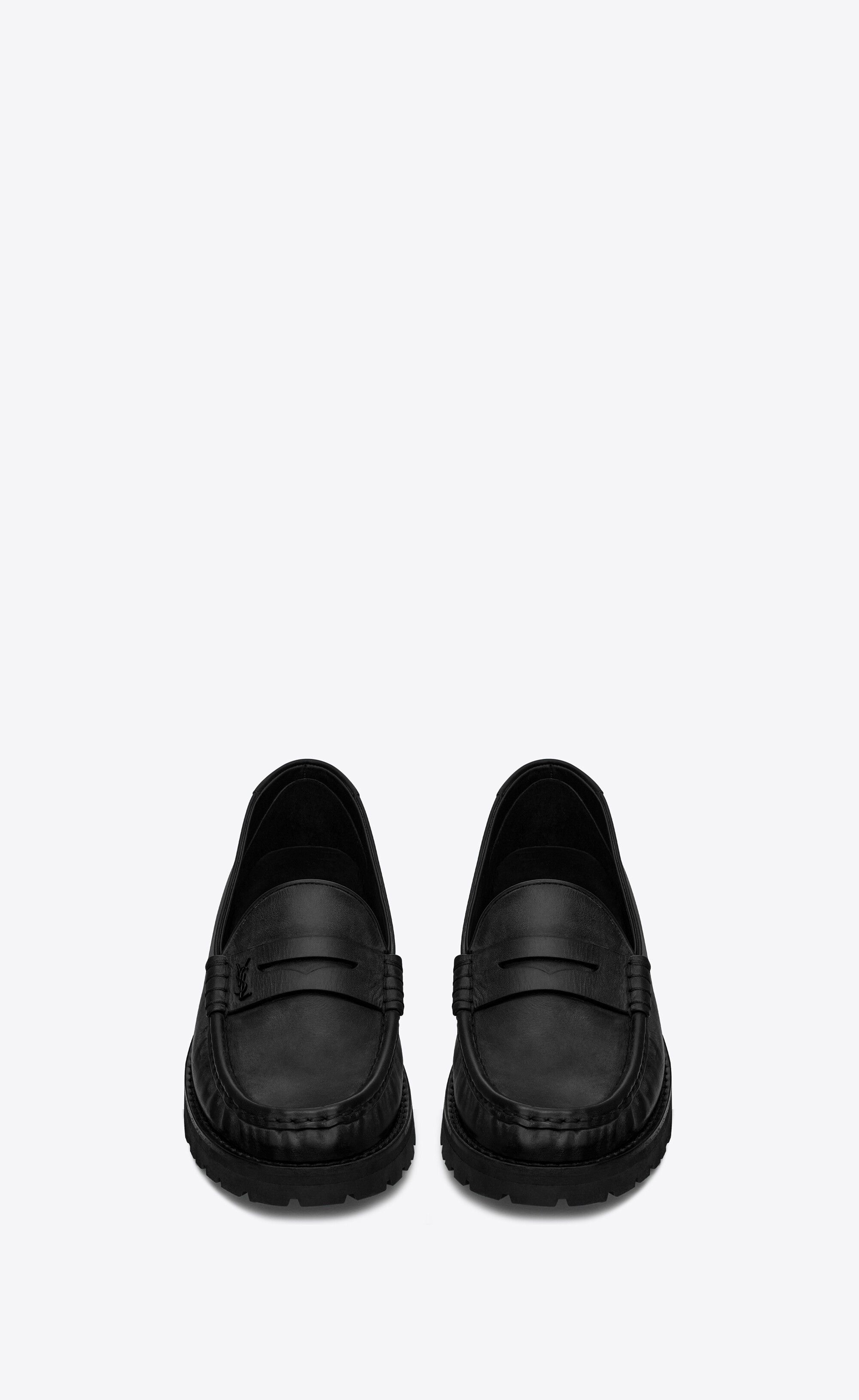 Saint Laurent Paris o1bcso1str1124 Le Loafer Chunky Penny Slippers in Black Size US 7 / EU 40 - 4 Thumbnail