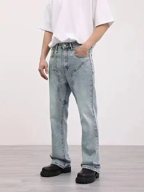 Jean flared distressed carpenter pants Size US 32 / EU 48 - 2 Thumbnail
