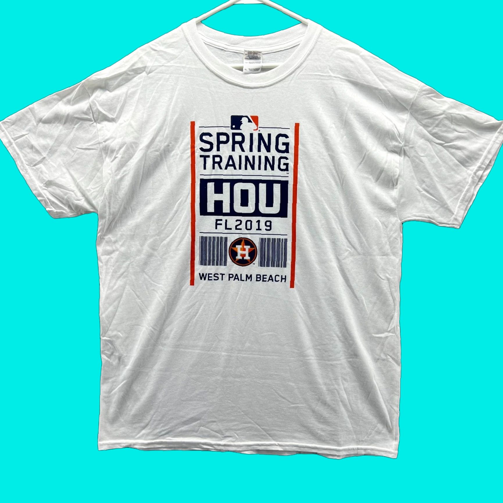 Gildan VINTAGE Houston Astros Shirt Mens XL White Crewneck Gildan MLB - Adult Extra Large Short Sleeve Size US L / EU 52-54 / 3 - 1 Thumbnail