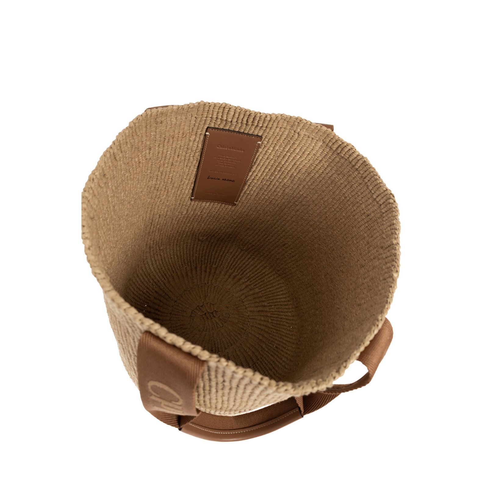 Chloe Chloe Large Basket Tote Brown Raffia-Effect Linen Shoulder B Size ONE SIZE - 4 Thumbnail