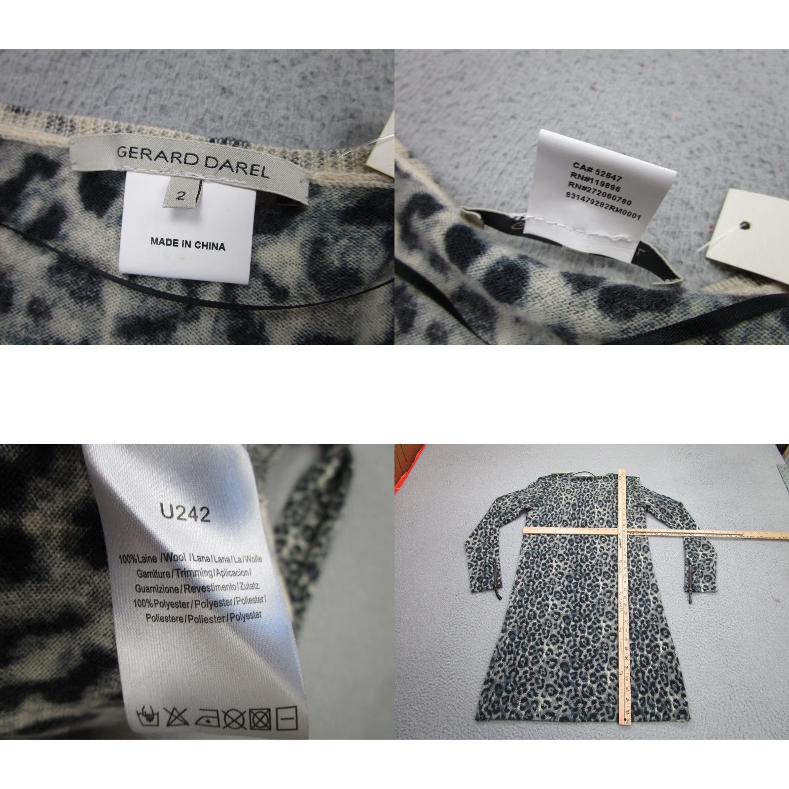 Gerard Darel Gerard Darel Dress Womens Small Long Sleeve Leopard Print Wool Sweater UPR07 Size XS / US 0-2 / IT 36-38 - 8 Thumbnail