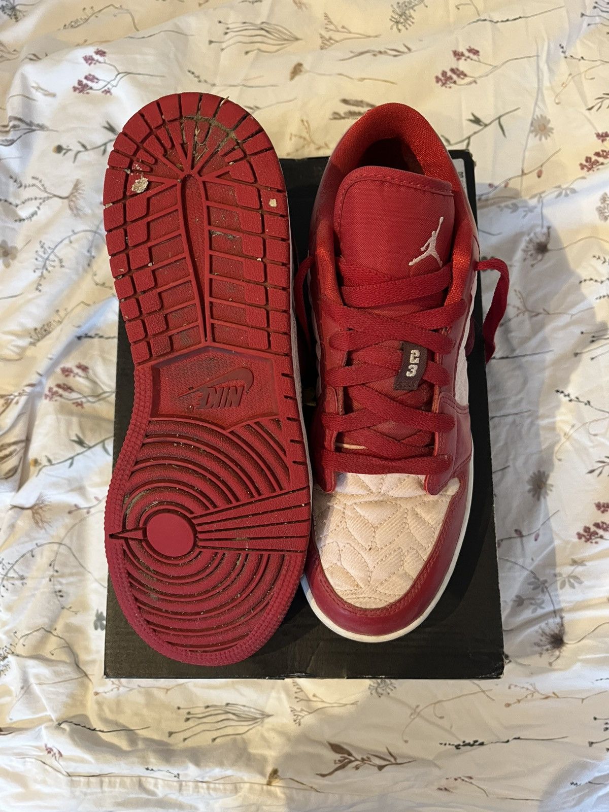 Nike Jordan 1 low red quilt🎯 Size US 7.5 / IT 37.5 - 6 Thumbnail