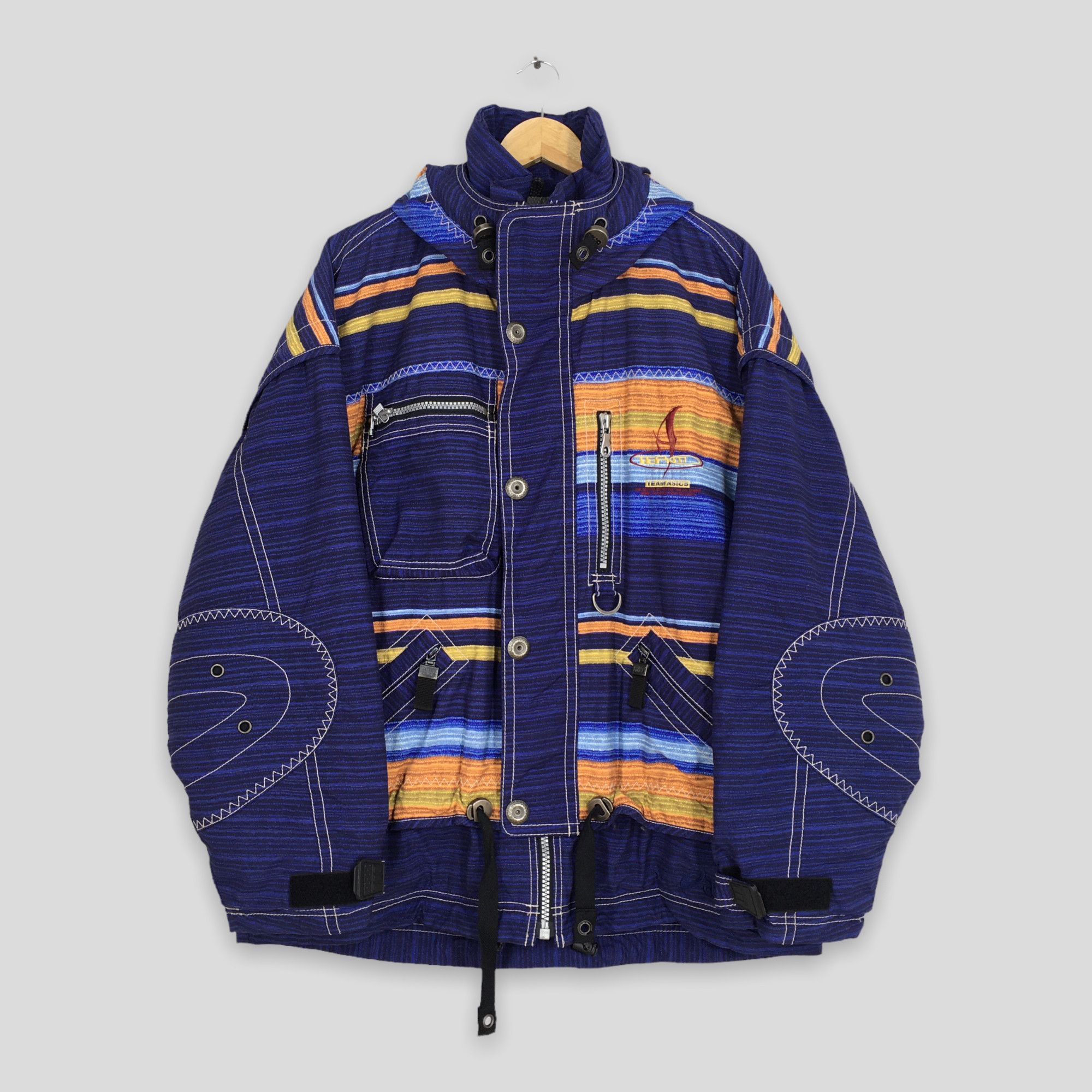 image of Vintage 90's Asics Ski Wear Winter Jacket Hoodie Large, Men's