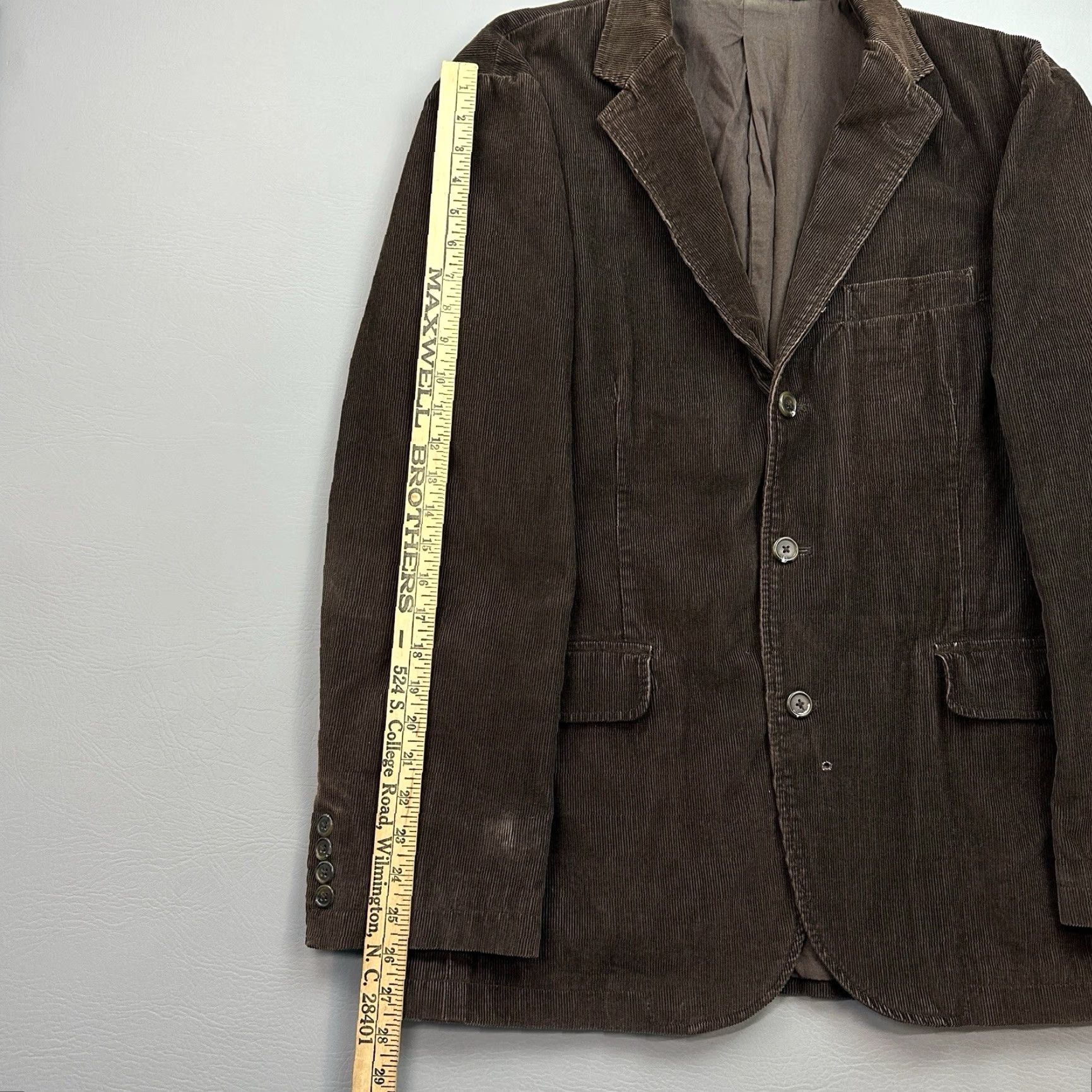 J.Crew VINTAGE J.CREW Jacket Men’s XL Brown Corduroy 3 Button Blazer Coat - Single-Breasted, Notch Lapel, Four-Button Sleeve, Dry Clean Only, Cotton Lining Size 46R - 6 Thumbnail