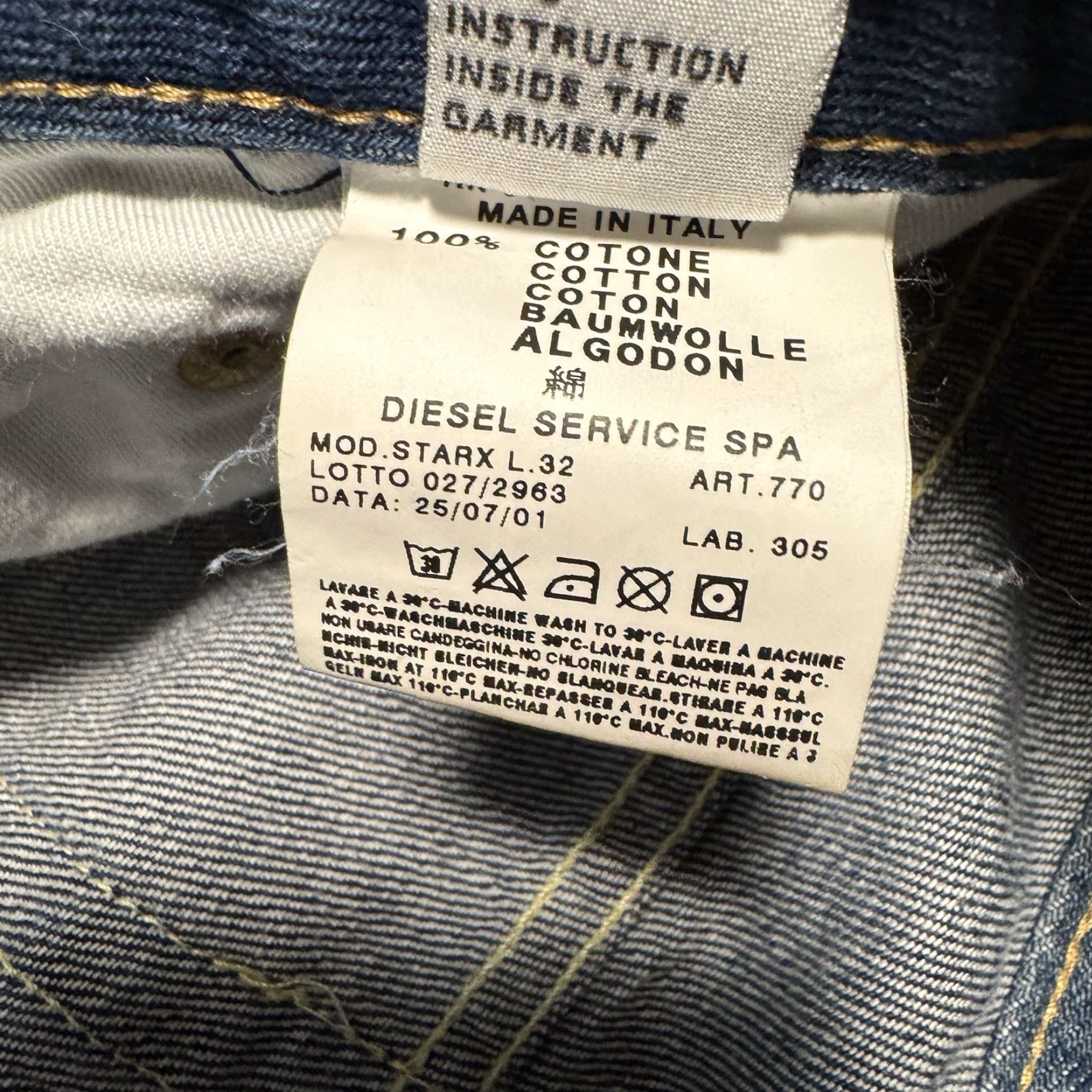 Diesel DIESEL Starx Jeans Men’s Medium Wash Regular Straight Leg 36x32 Blue Button Fly Mens Size US 34 / EU 50 - 7 Thumbnail