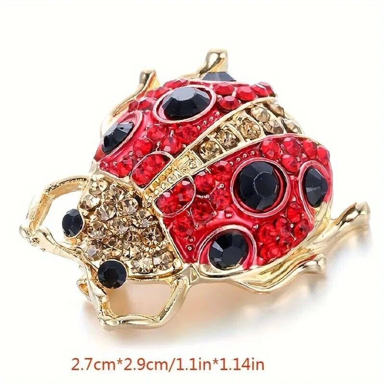 Other Gorgeous LadyBug Lady Bird Brooch • Rhinestones •Goldtone Size ONE SIZE - 4 Thumbnail