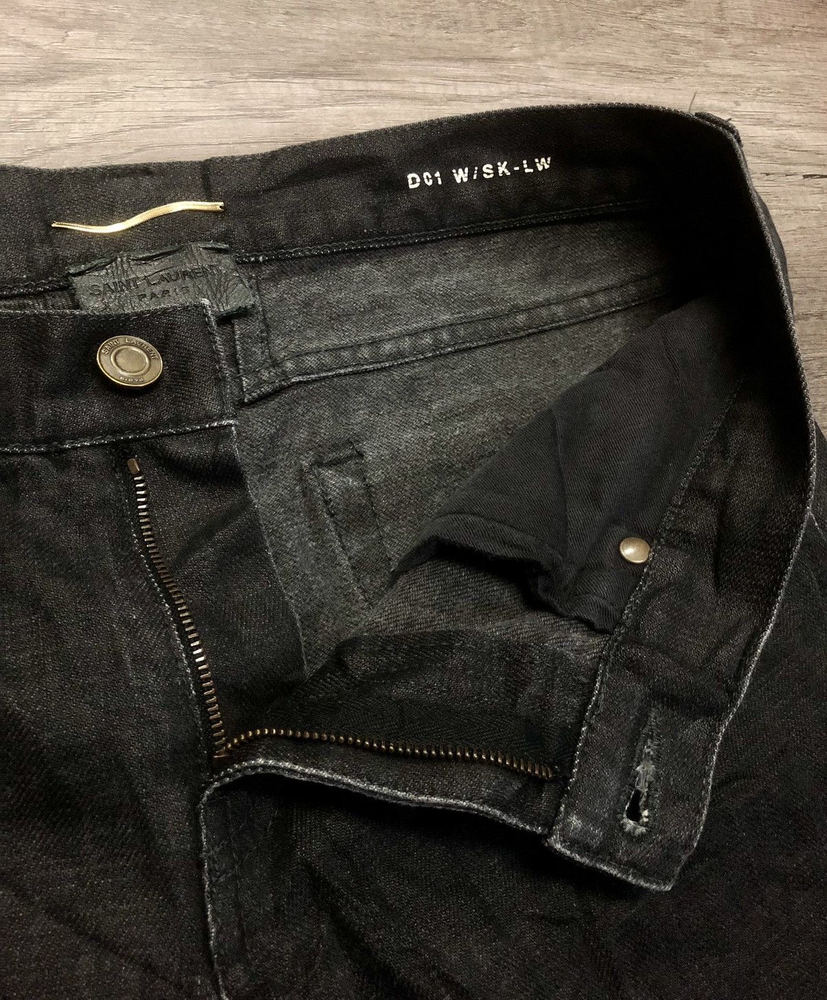 Hedi Slimane × Saint Laurent Paris SAINT LAURENT D01 PARIS BLACK DENIM Size 32" / US 10 / IT 46 - 25 Thumbnail