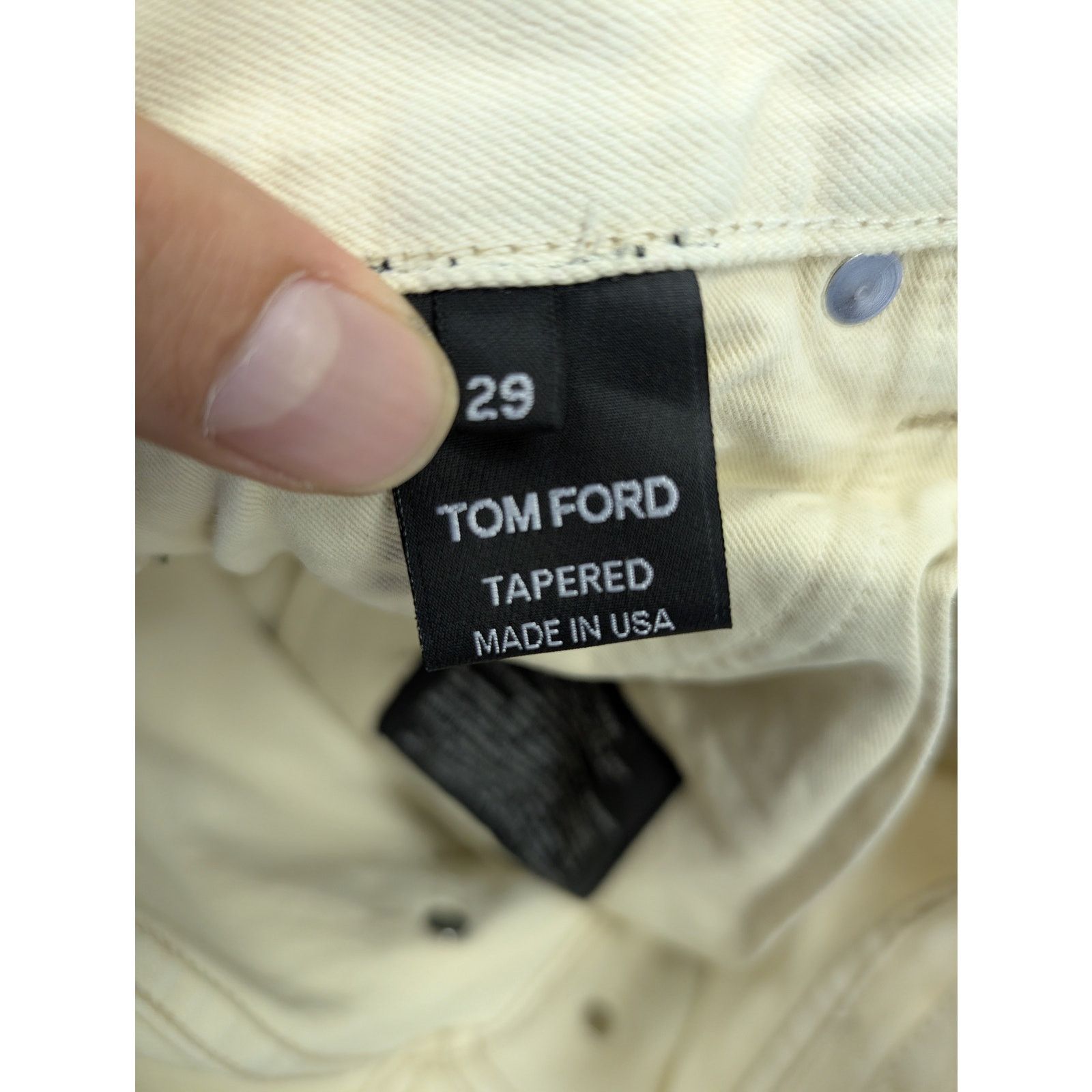 Tom Ford o1rshd1 Tapered Denim Jeans in White Size US 29 - 16 Thumbnail