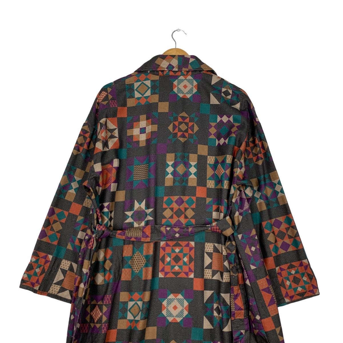 Japanese Brand Vintage TITICACA Motif Design Robe / Long Coat #1129-C52 Size M / US 6-8 / IT 42-44 - 9 Thumbnail