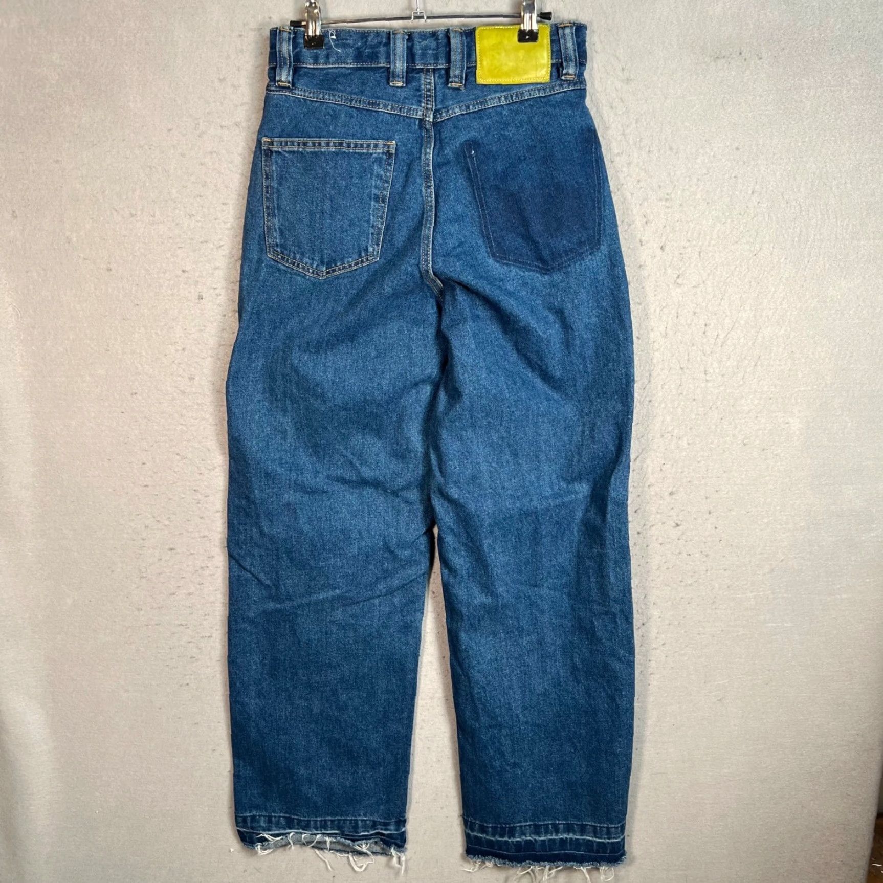 Zara Zara Jeans Womens Denim High-Waisted Blue 28 Inseam 31 5-Pocket Wide-Leg Distressed Vintage? No (Used) - Spring Summer Fall Clothing Women's Jeans Size 28" / US 6 / IT 42 - 2 Thumbnail