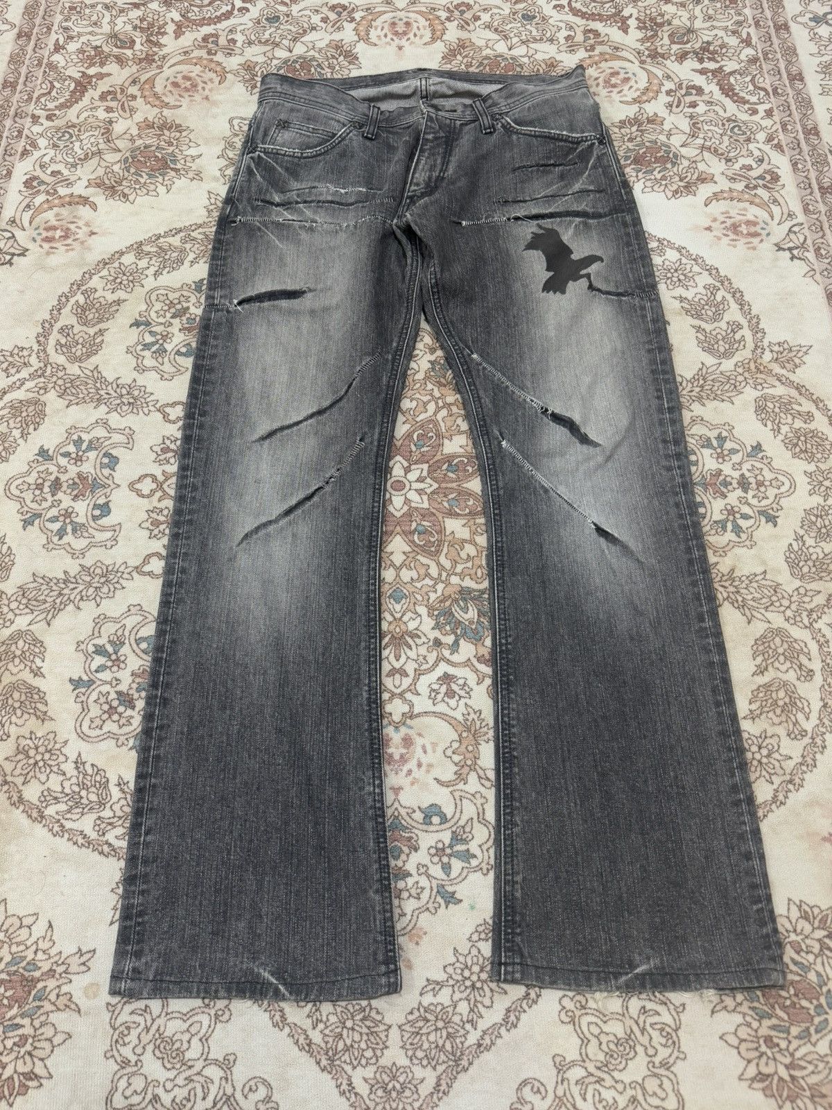 If Six Was Nine × Lee × Vintage Vintage Lee Riders Rare Design Flare Jeans Size US 32 / EU 48 - 1 Thumbnail