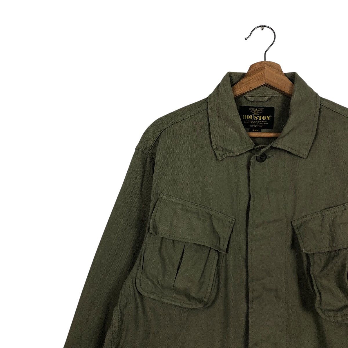 Other 📌Vintage Chore Worker Military Jacket Houston Multi Pockets Size US L / EU 52-54 / 3 - 8 Thumbnail