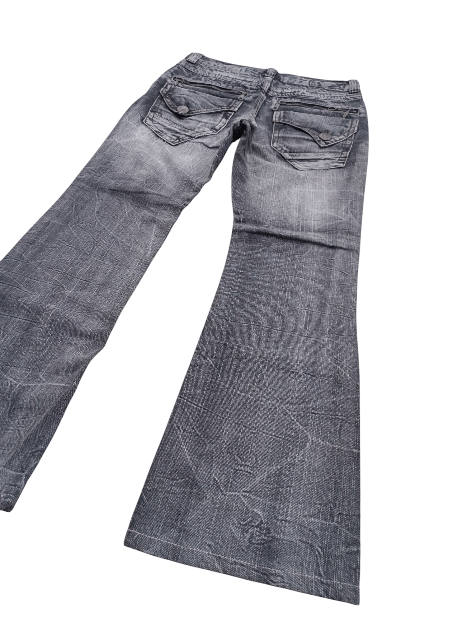 Japanese Brand FLARED 🔥 BLOW BY BLUE DISTRESSED WHISKERS FADED JEANS Size US 31 - 16 Thumbnail