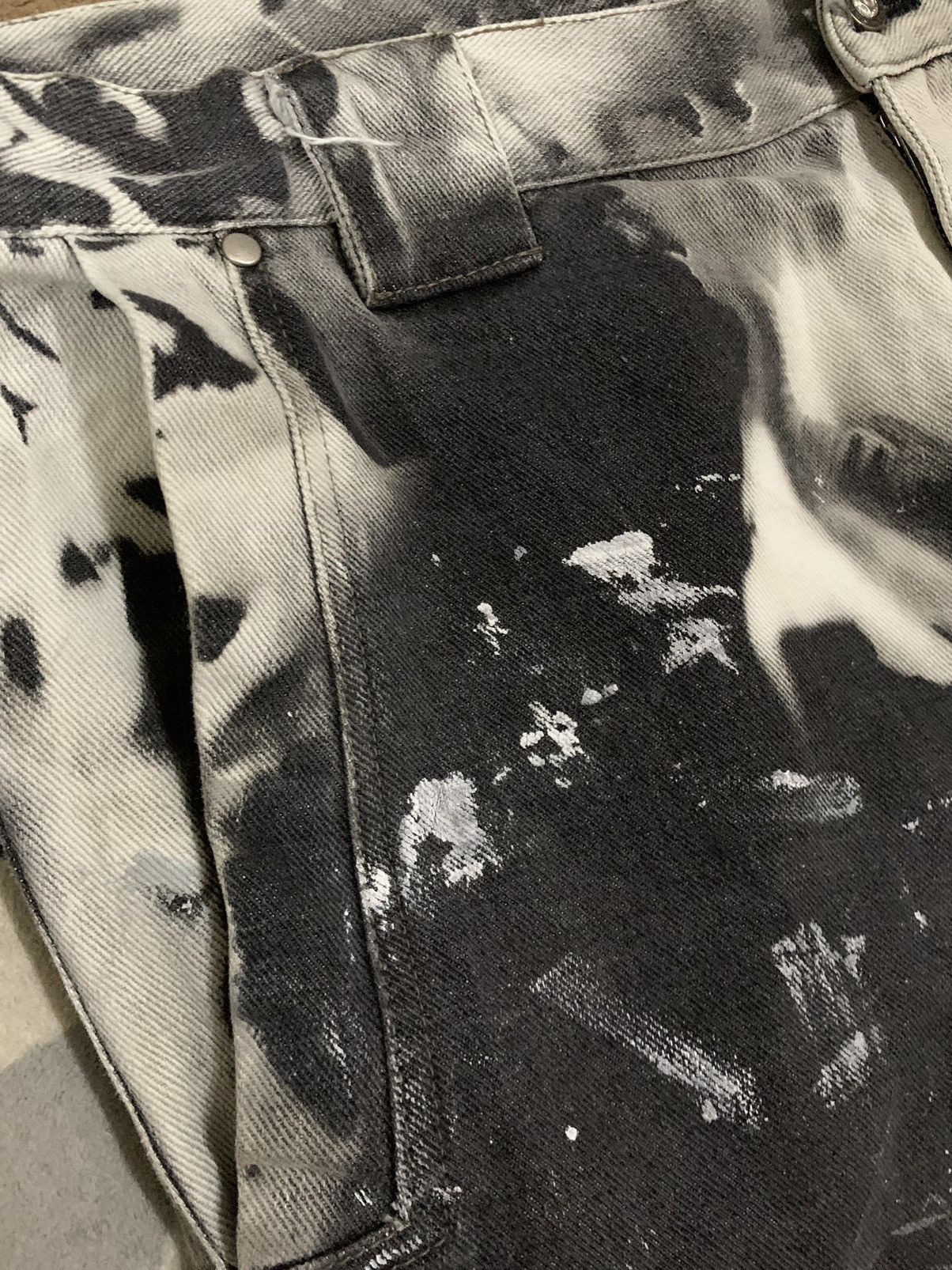 If Six Was Nine St.Paradiso Tie dye Acid Wash Style Splatter Loose Fit Jeans Size US 34 / EU 50 - 5 Thumbnail