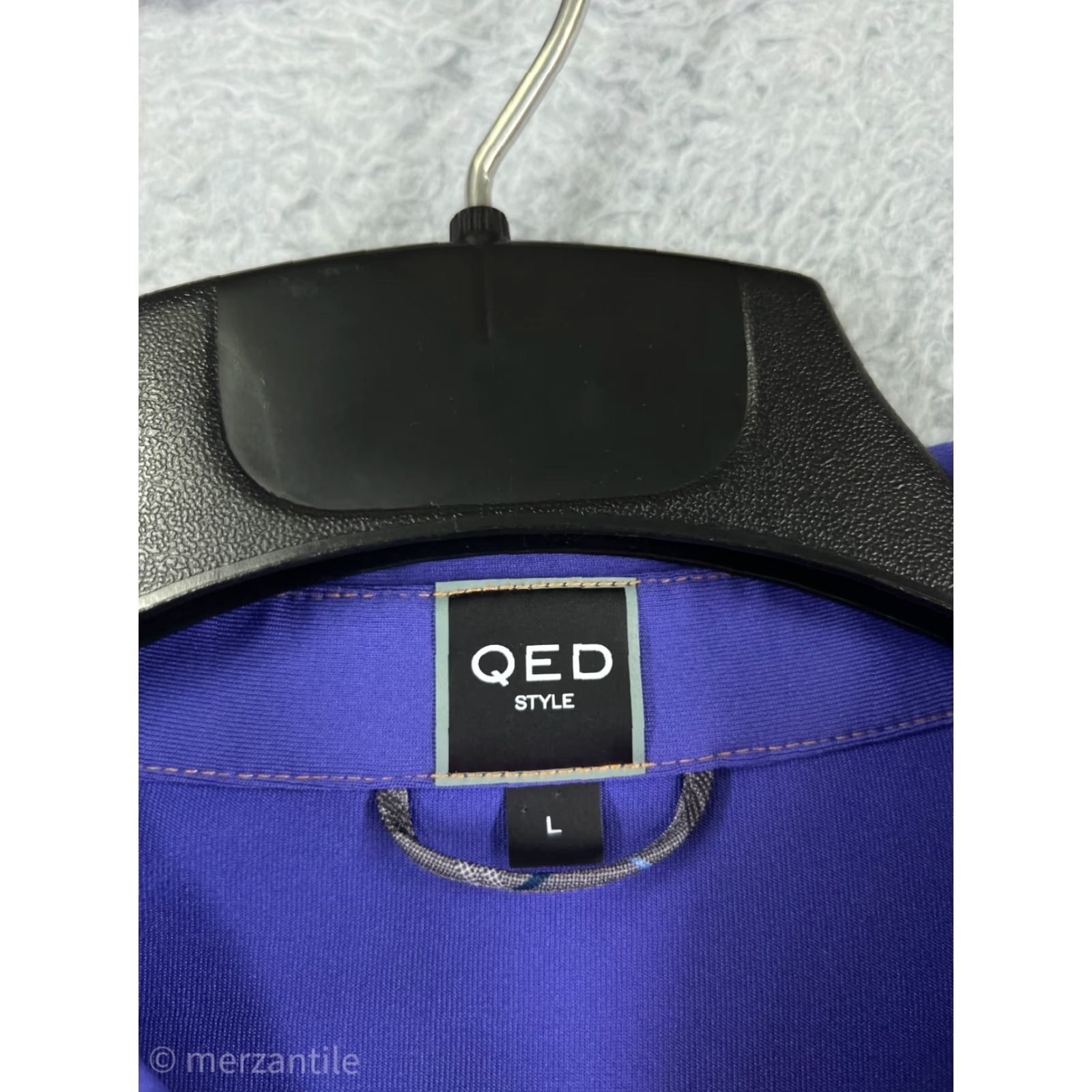 Vintage QED Style Polo Shirt Mens Large Purple Short Sleeve Polyester Polo Golf Shirt Size US L / EU 52-54 / 3 - 3 Thumbnail