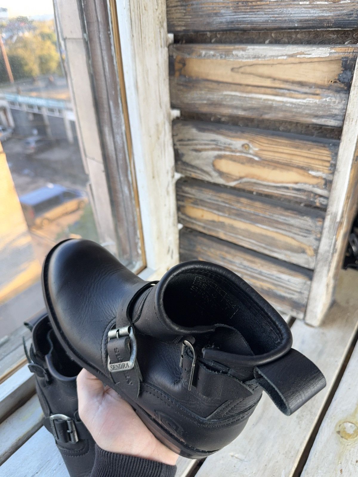 Sendra Sendra 7998 Biker Engineer Boots Black Leather Spain Size US 7 / EU 40 - 14 Thumbnail