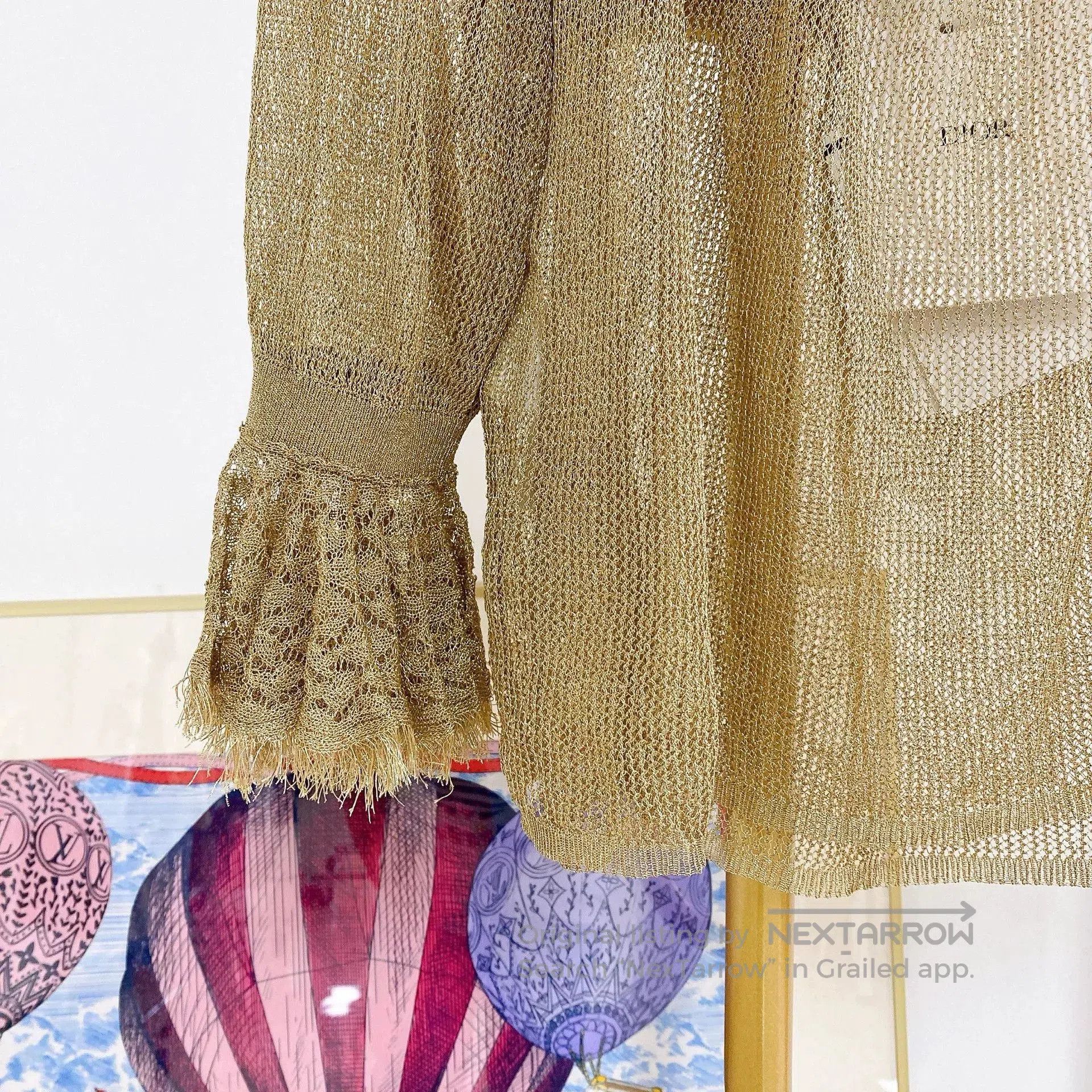 Dior DIOR Gold Mesh Top. Size XS / US 0-2 / IT 36-38 - 5 Thumbnail