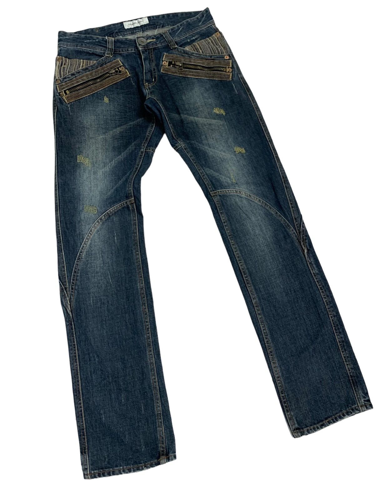 Japanese Brand × Le Grande Bleu (L.G.B.) × Tornado Mart 🔥Rare Design Japanese Brand Urban Craft Zipper Pocket Jeans Size US 31 - 1 Thumbnail