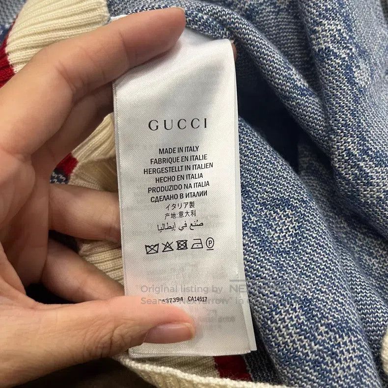 Gucci Gucci Blue gold buckle full-print knit coat Size M / US 6-8 / IT 42-44 - 5 Thumbnail