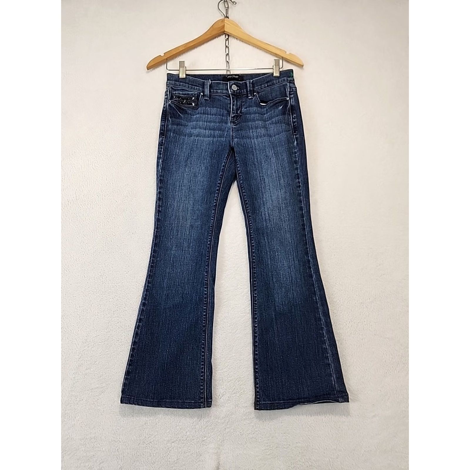 White House Black Market VINTAGE White House Black Market Jeans Womens 25 Noir Flare Leg Stretch Blue Denim Regular 5-Pocket Pattern Solid Medium Wash Size 42" / US 20 - 3 Thumbnail