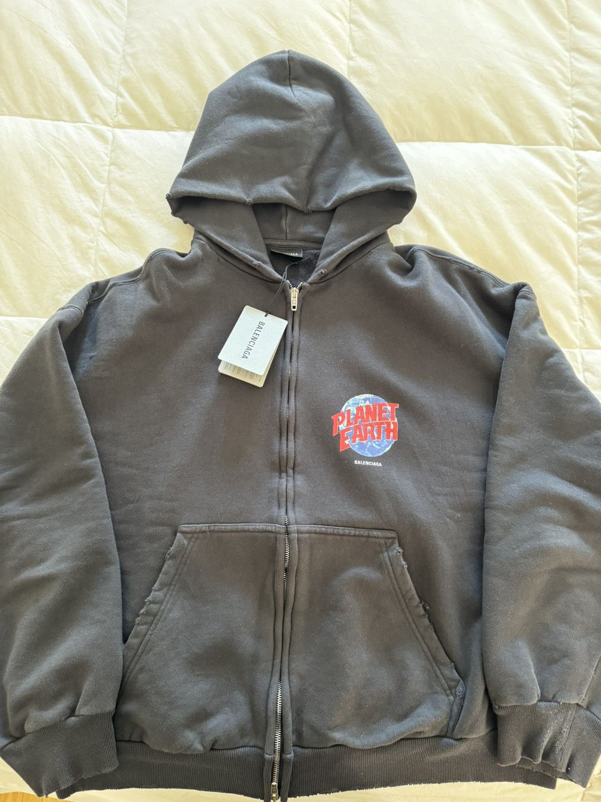 Balenciaga Balenciaga Zip Up Hoodie Planet Earth | Grailed