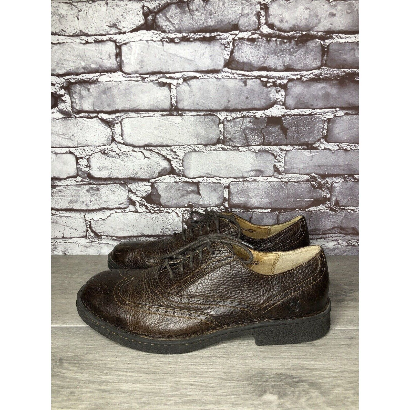Born Born Brown Leather Brogue Wingtip Oxfords Lace Casual Shoes Size US 10 / EU 43 - 14 Thumbnail