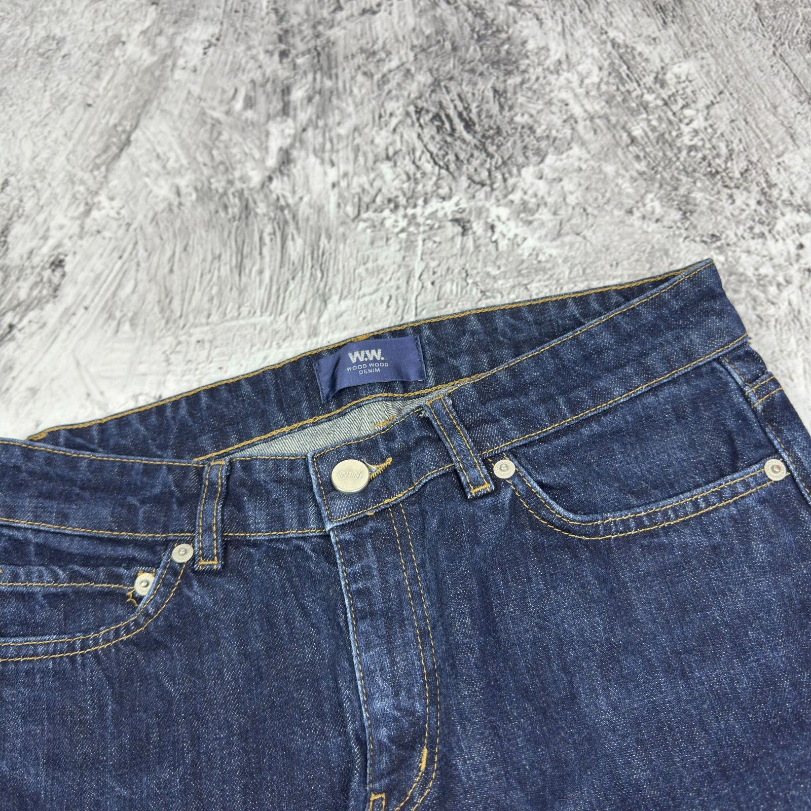 Wood Wood Wood Wood Wes Women Blue Denim Cotton Leg Jeans 29/32 Size 29" - 3 Thumbnail