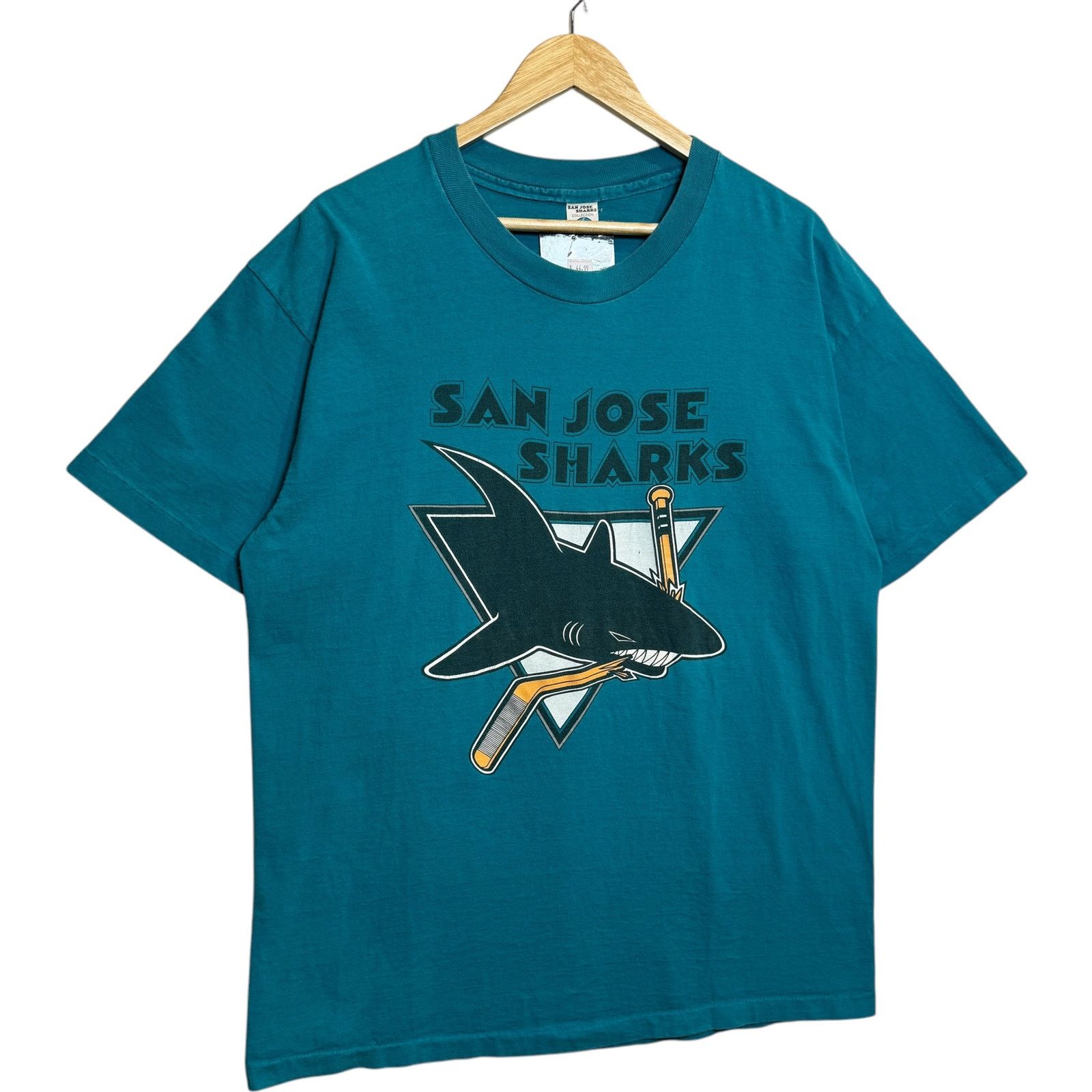 Vintage Vintage San Jose Sharks Spellout Logo NHL 90s Tee 2XL Size US XXL / EU 58 / 5 - 4 Thumbnail