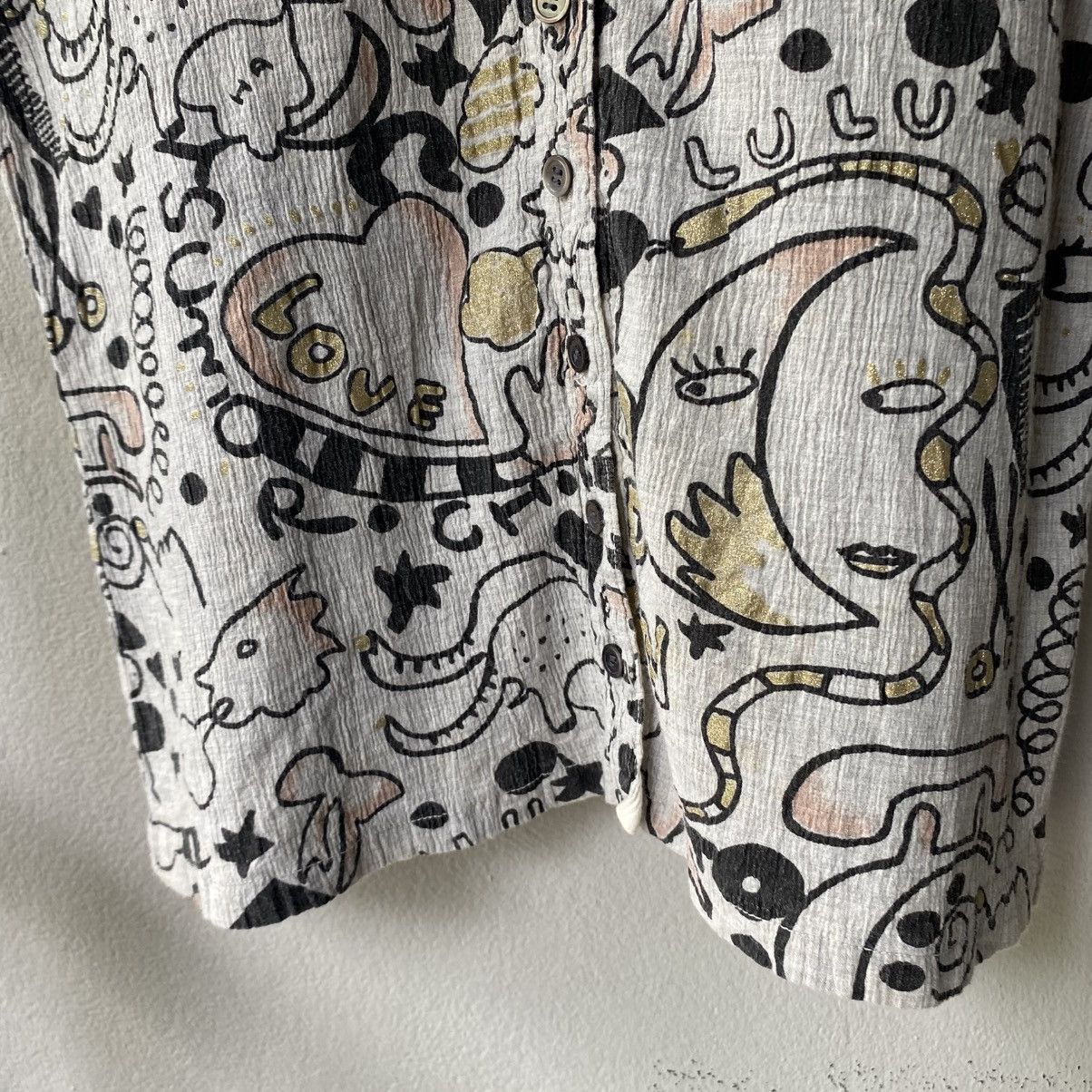 Tsumori Chisato TSUMORI CHISATO Playful Doodle Print Button-Up Shirt Size XS / US 0-2 / IT 36-38 - 6 Thumbnail