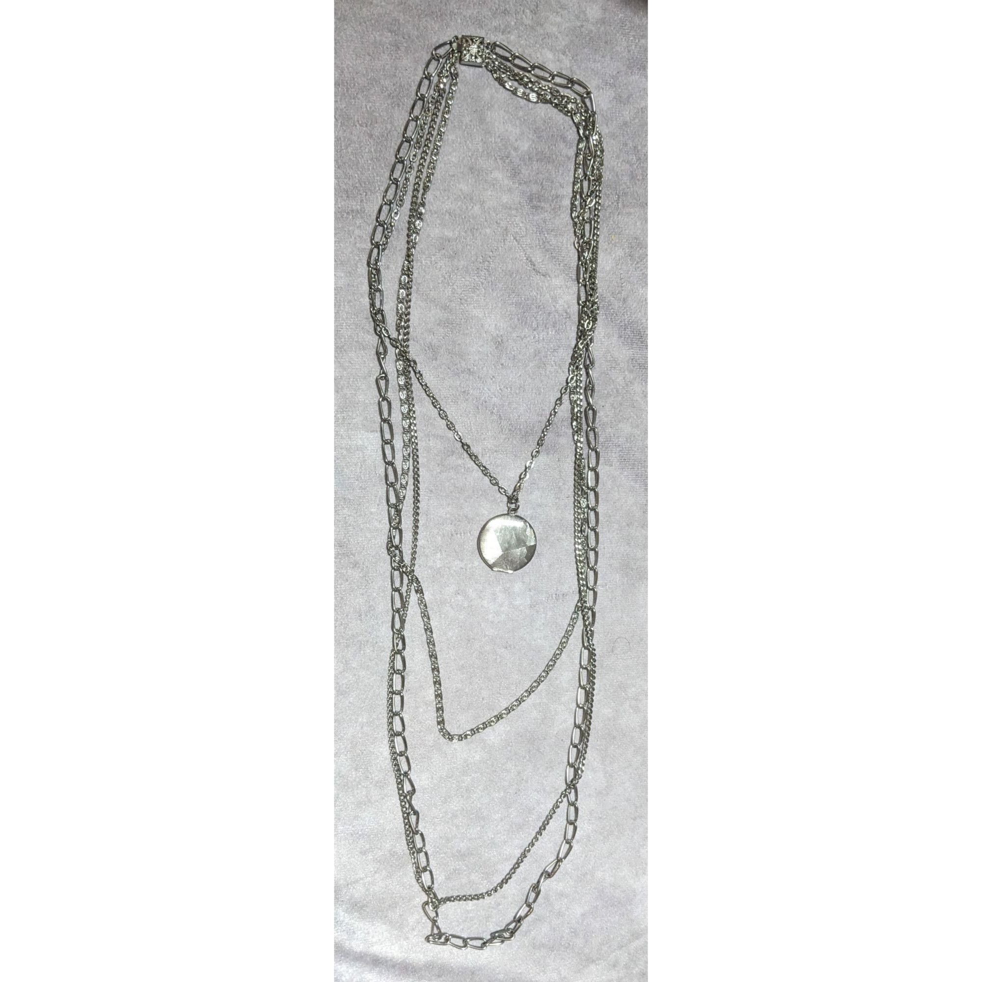 Other Silver Multilayer Chain Locket Necklace Size ONE SIZE - 8 Thumbnail