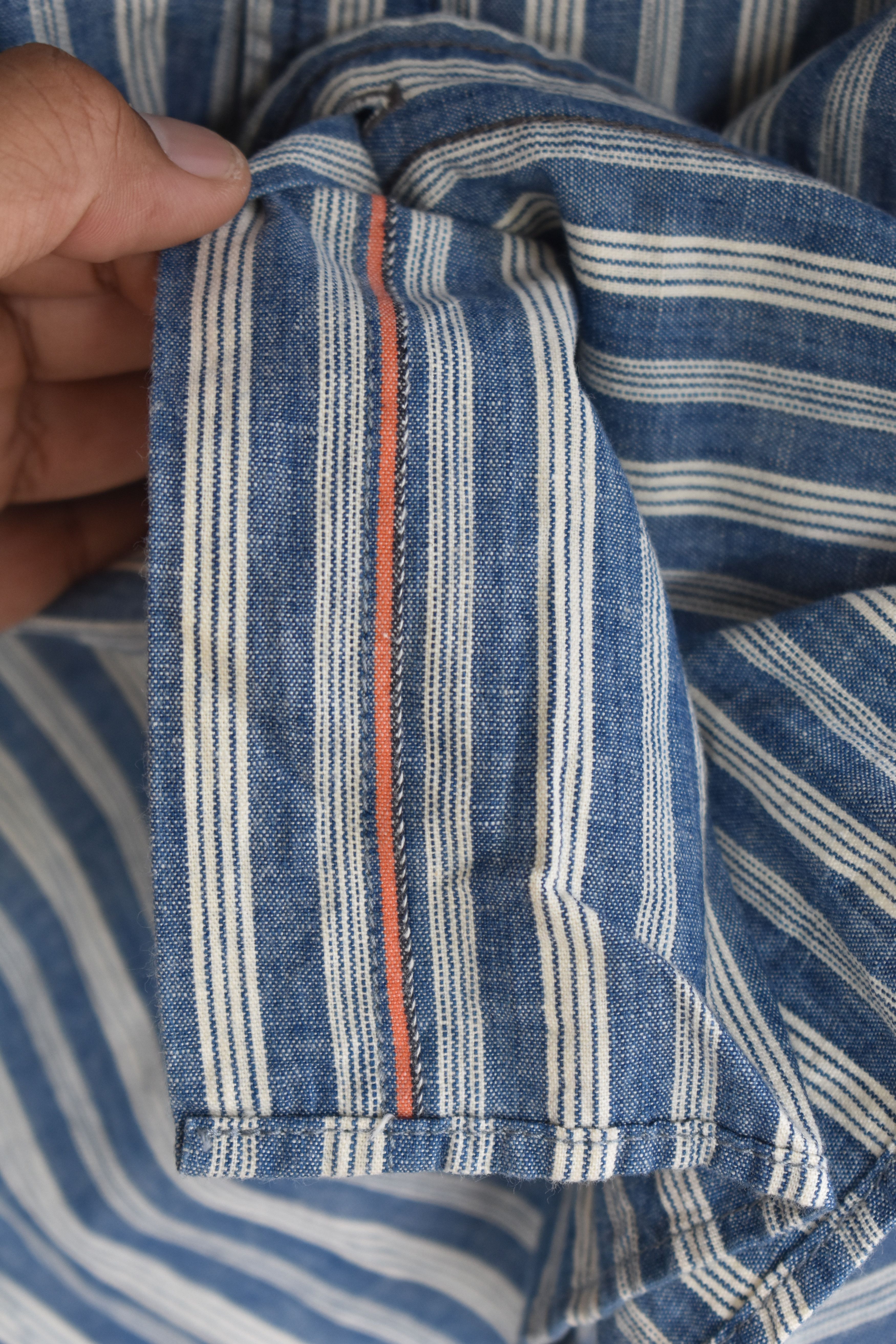 Japanese Brand × OMNIGOD Omnigod Selvadge Stripe Denim Shirt Size US S / EU 44-46 / 1 - 7 Thumbnail
