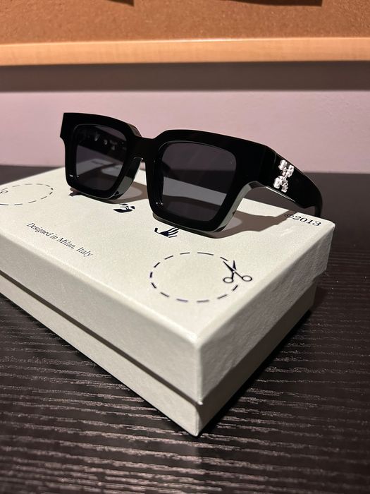 Off-White Off-White “Virgil” Black Square Frame Sunglasses New Season
