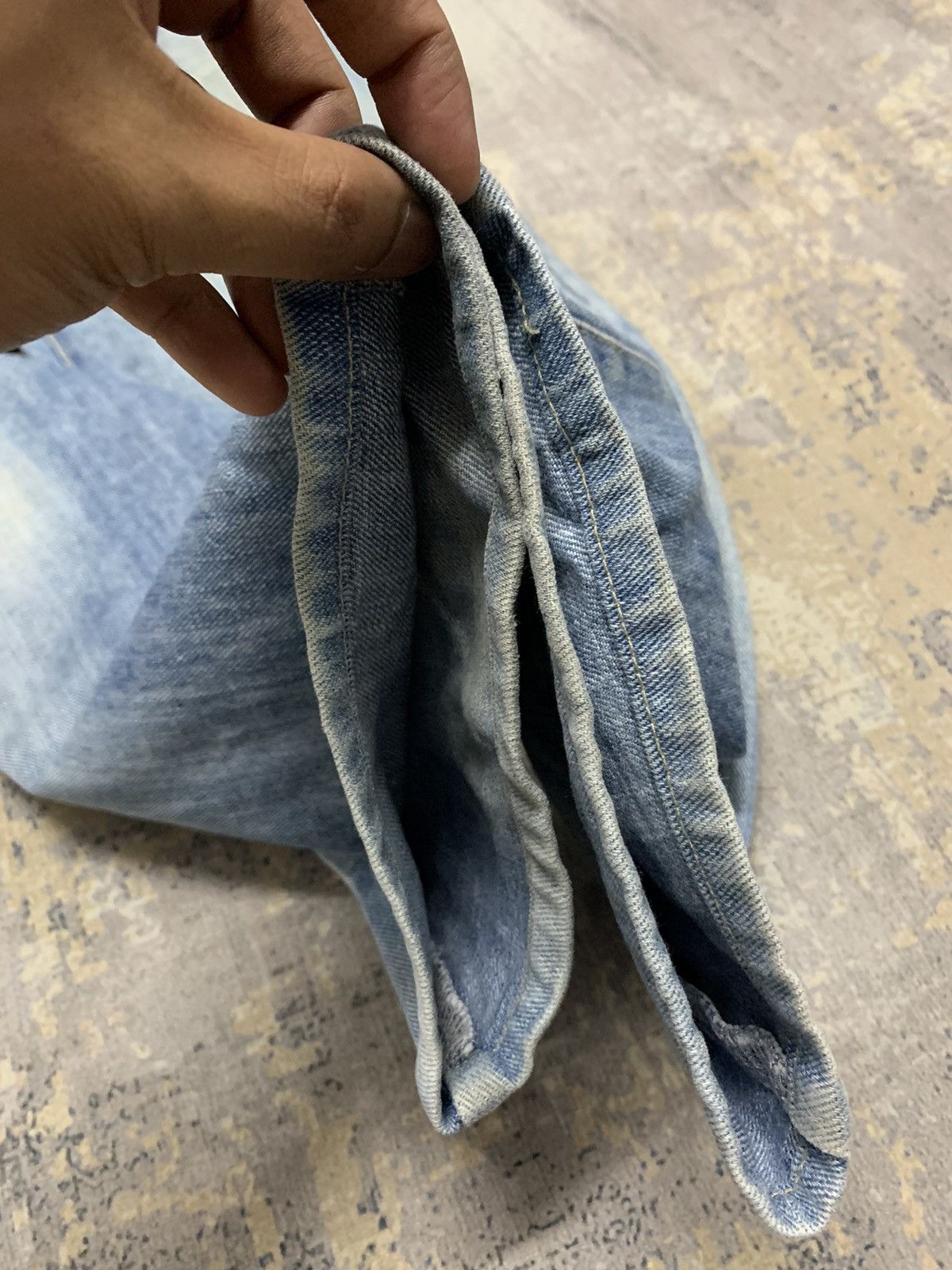 Edwin Vintage EDWIN 403 Distressed Ripped Denim Jeans 35x29.5 Size US 35 - 6 Thumbnail