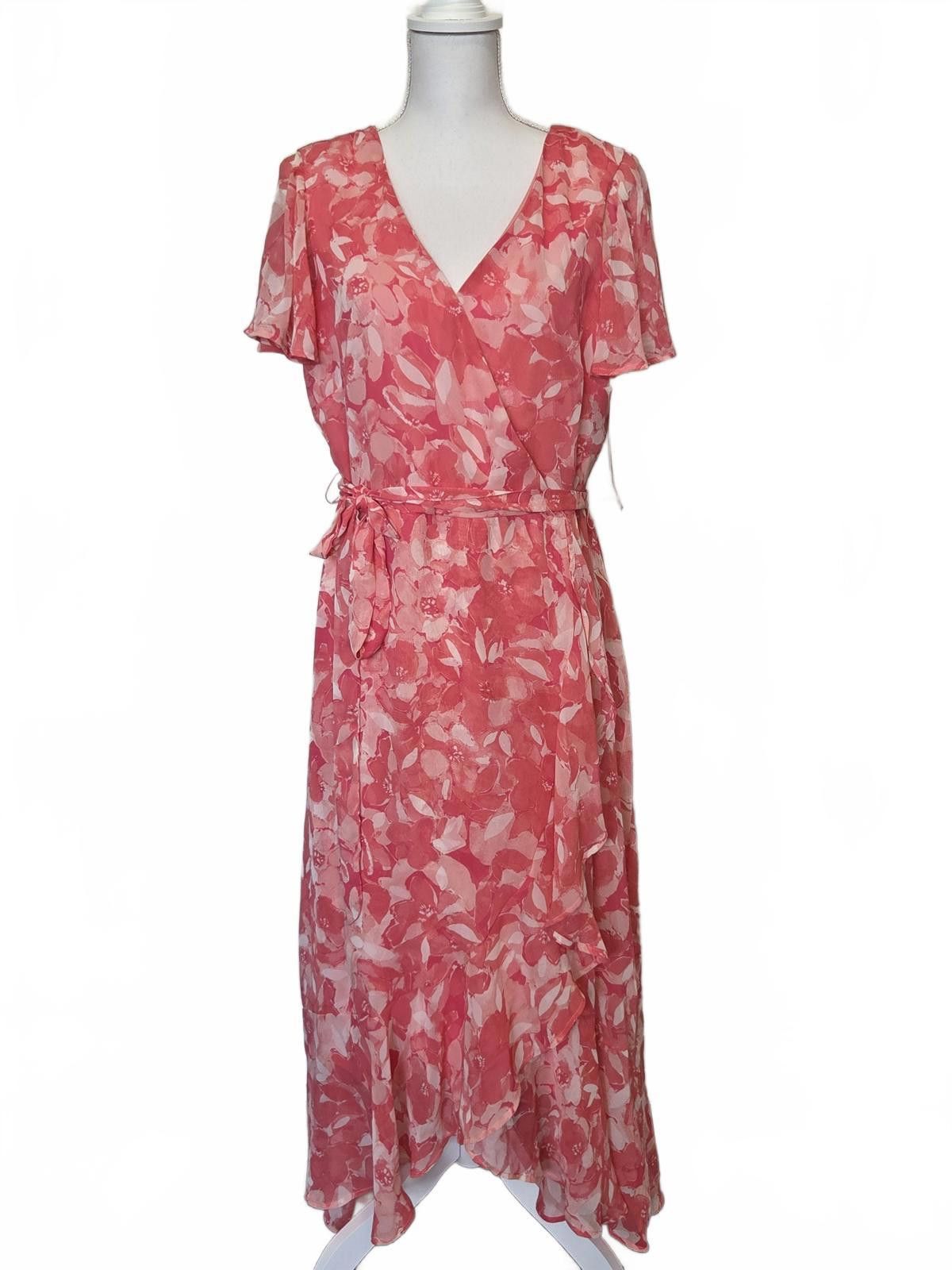 Other Leslie Fay Flutter Asyemetric Maxi Dress - Size 12 - NWT Size XL / US 12-14 / IT 48-50 - 2 Thumbnail