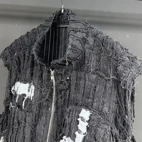 Japanese Brand Denim Black Vest Size US XL / EU 56 / 4 - 3 Thumbnail