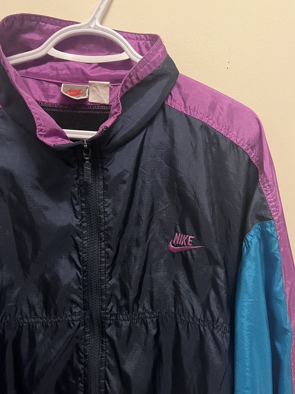 Nike Vintage Nike Windbreaker Grey Tag Grape Purple Size US XL / EU 56 / 4 - 3 Thumbnail