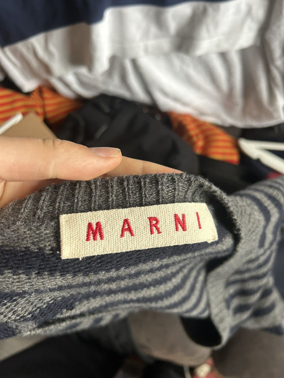 Marni Marni Striped Wool-Cashmere Cardigan Size US M / EU 48-50 / 2 - 6 Thumbnail