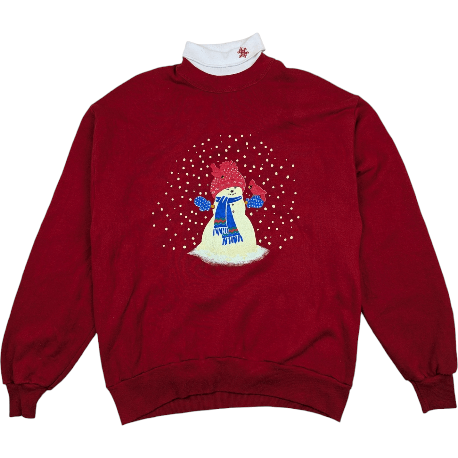 Vintage Vintage 90's SNOWMAN Merry Christmas New Year Sweatshirt Size US L / EU 52-54 / 3 - 3 Thumbnail