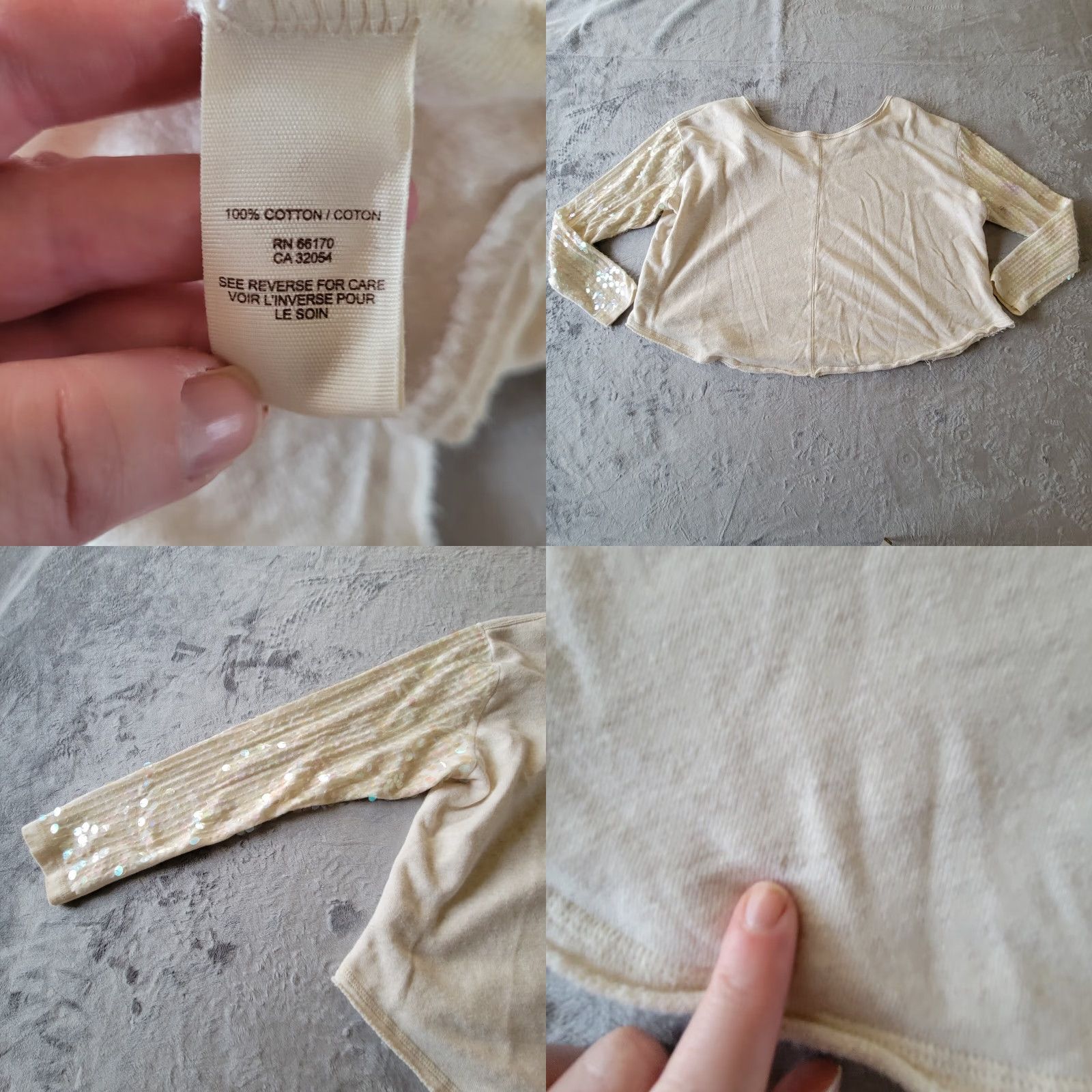 Free People Free People Sweater Top Womens Medium White Sequin Long Sleeve Oversized Casual Pullover Knit Sleeve Sequin Womens Mens none Size M / US 6-8 / IT 42-44 - 8 Thumbnail