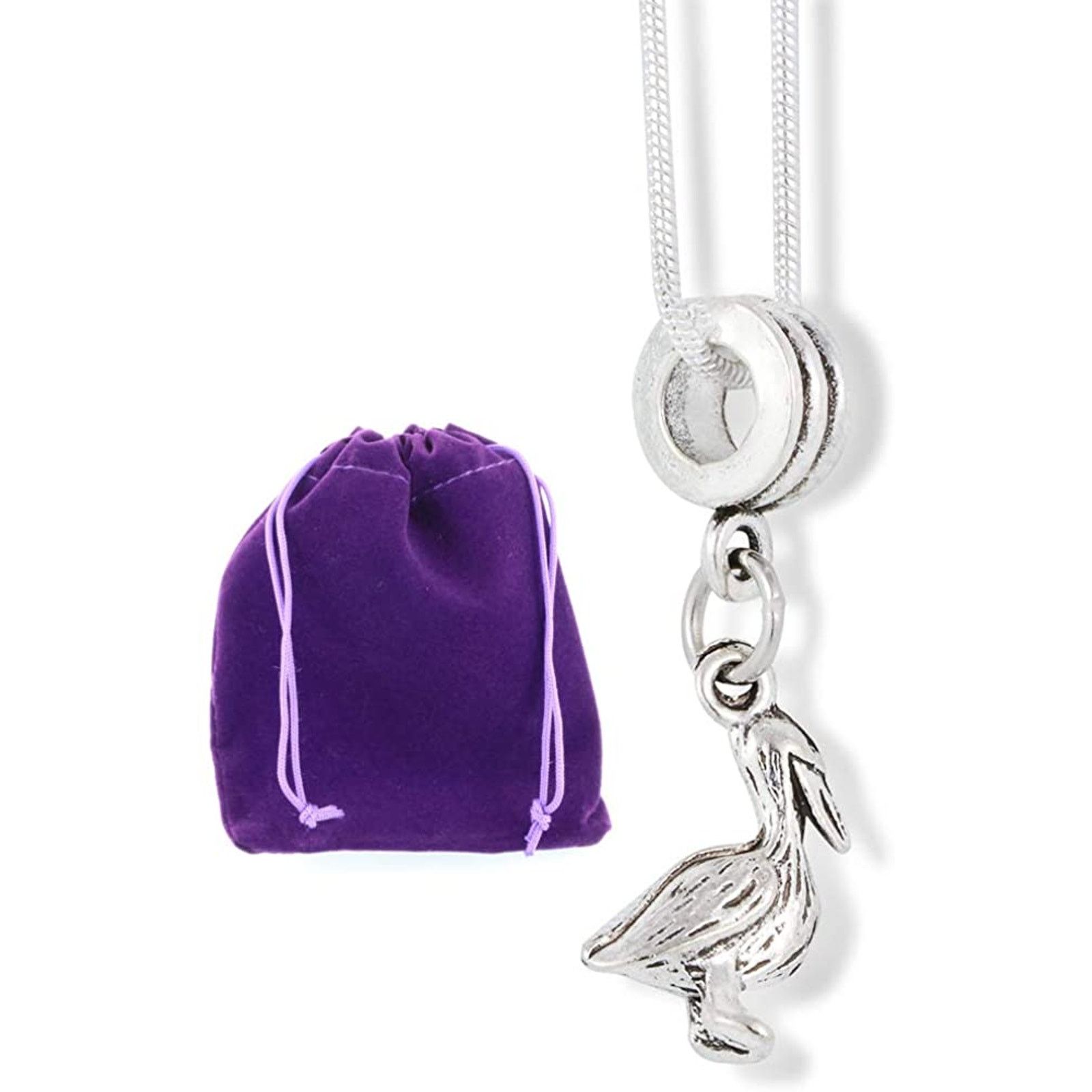 & Other Stories Pelican Sea Bird Charm Snake Chain Necklace Size ONE SIZE - 1 Thumbnail