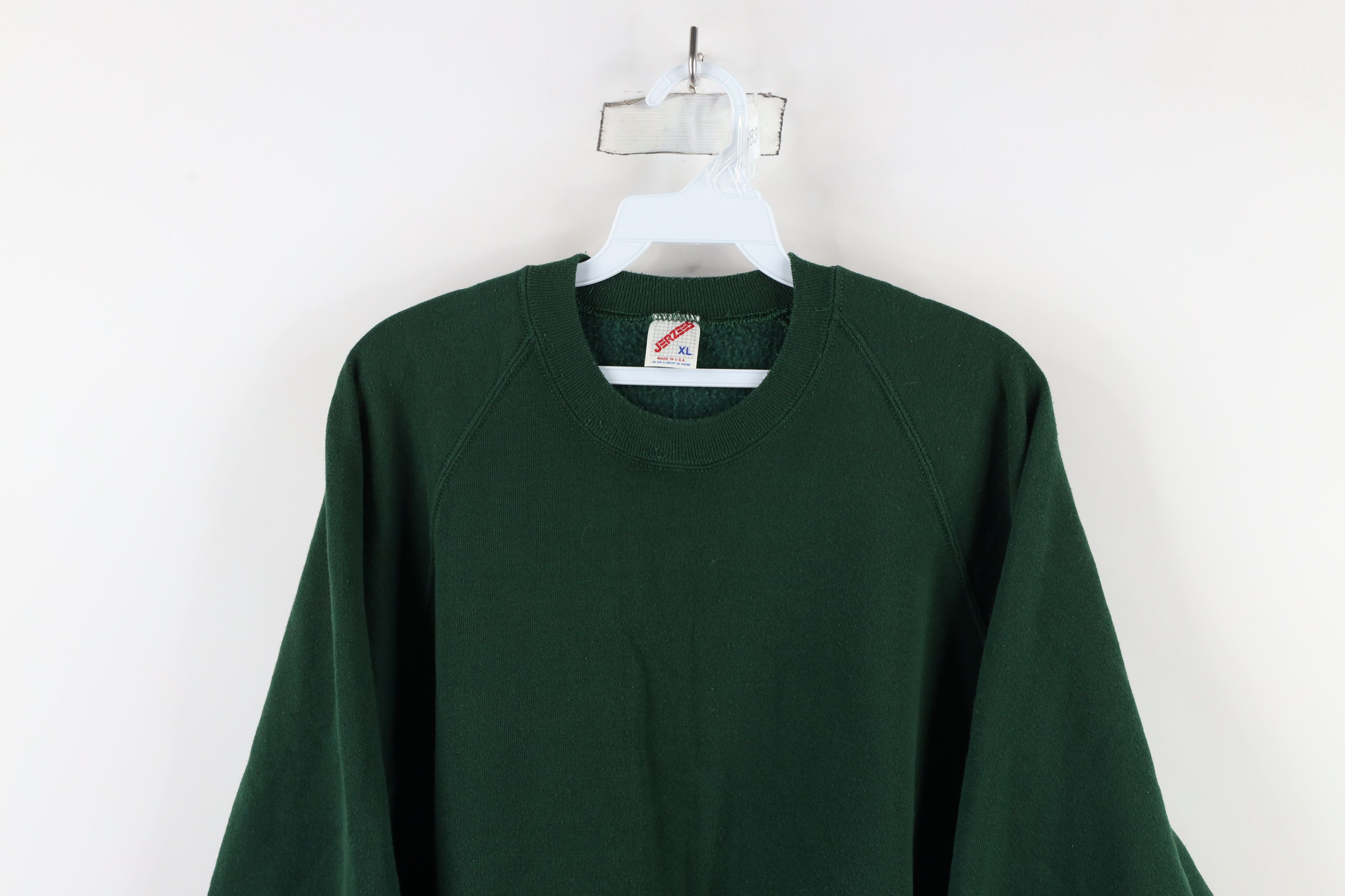 Vintage Vintage 90s Streetwear Blank Crewneck Sweatshirt Green USA Size US XL / EU 56 / 4 - 2 Thumbnail