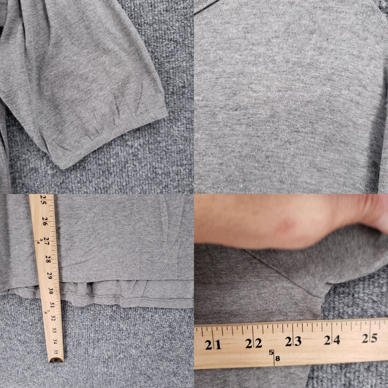 Vintage JMS Blouse Womens 2X Plus Gray Tunic Rhinestones 3/4 Sleeves Viscose Blend Size XXL / US 16-18 / IT 52-54 - 8 Thumbnail